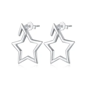 Pandora-stijl Pentagram Studs Oorbellen - BSE901 (afbeelding voor) Pandora-stijl Pentagram Studs Oorbellen - BSE901