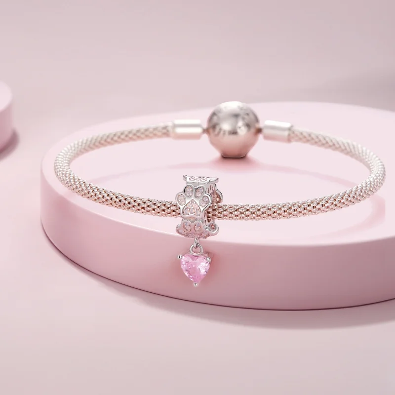 (afbeelding voor) Pandora-stijl pootafdruk hanger - SCC2577 - Bekijken 5