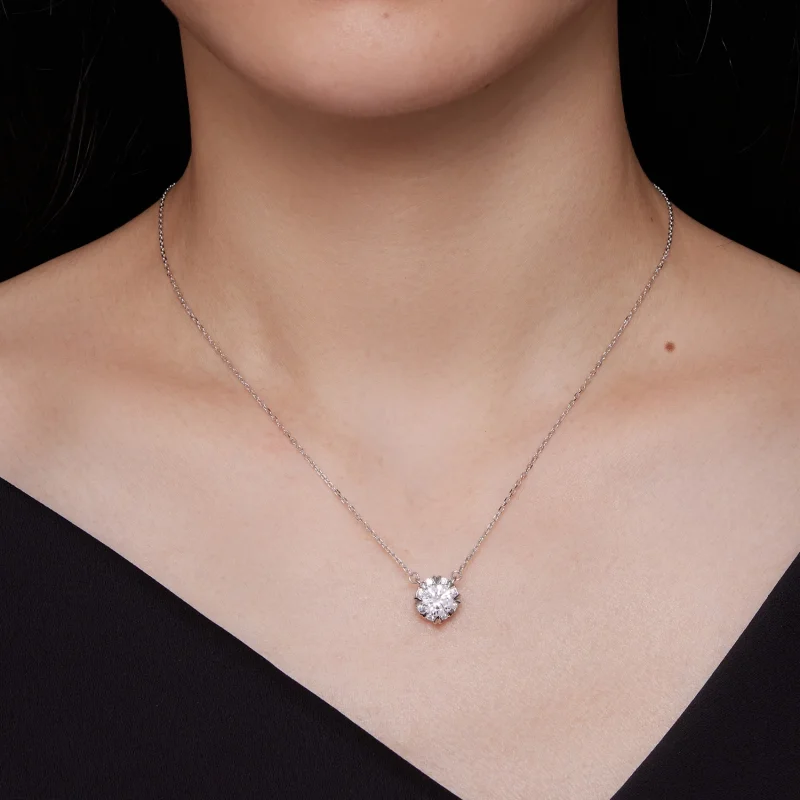 (afbeelding voor) Pandora Stijl Prachtige Moissanite Ketting (Eén Certificaat) - MSN011 - Bekijken 6