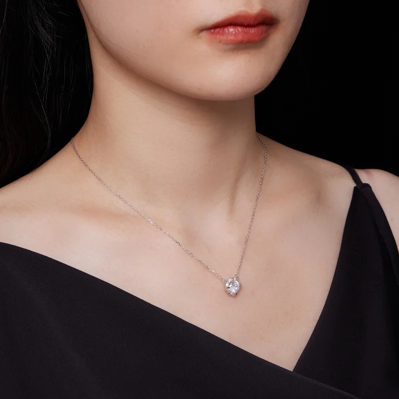 (afbeelding voor) Pandora Stijl Prachtige Moissanite Ketting (Eén Certificaat) - MSN011 - Bekijken 8