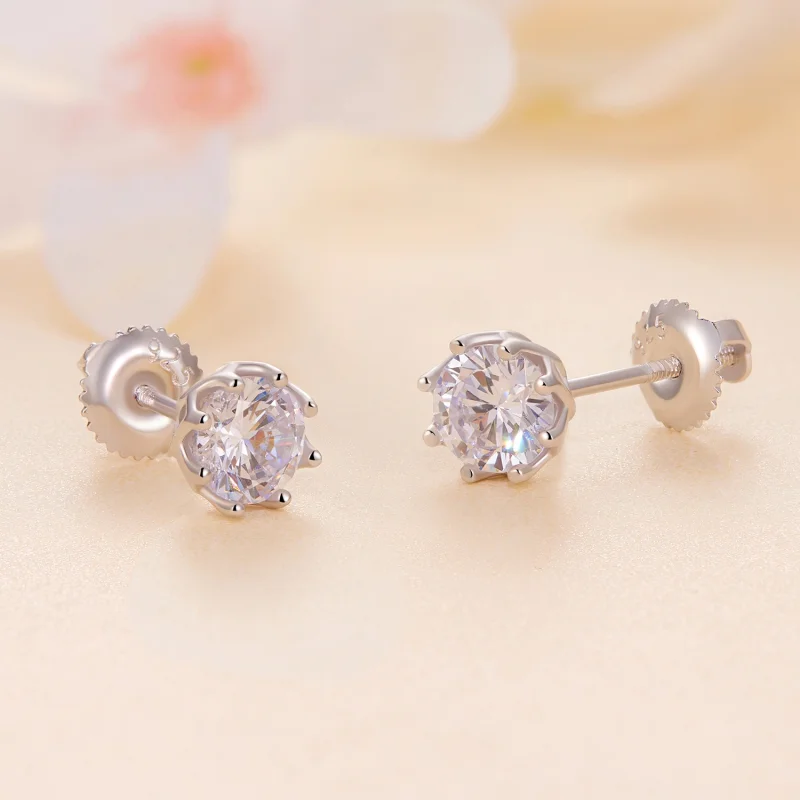 (afbeelding voor) Pandora-stijl Prachtige Moissanite Studs Oorbellen (Twee Certificaten) - MSE016- - Bekijken 4