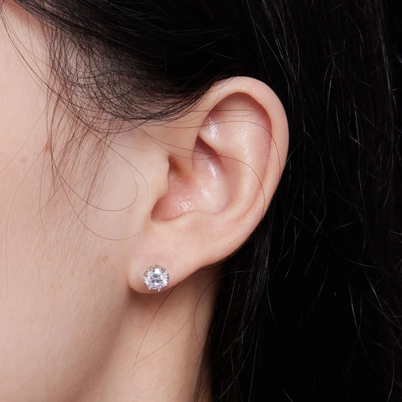 (afbeelding voor) Pandora-stijl Prachtige Moissanite Studs Oorbellen (Twee Certificaten) - MSE016- - Bekijken 6