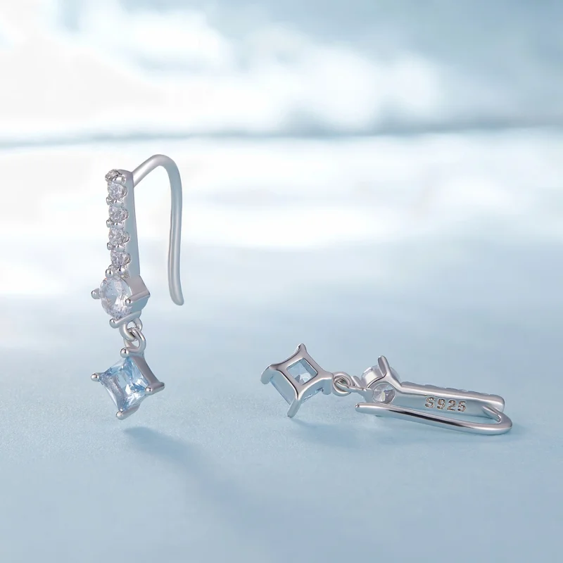 (afbeelding voor) Pandora Stijl Prachtige Steen-gezette Hangende Oorbellen - SCE1586 - Bekijken 2