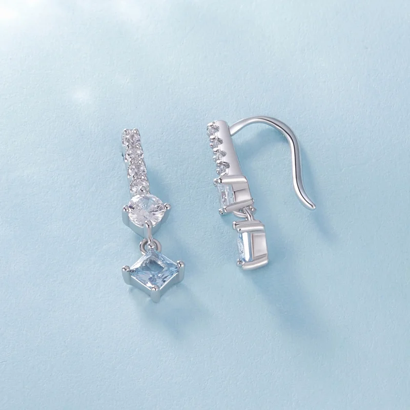 (afbeelding voor) Pandora Stijl Prachtige Steen-gezette Hangende Oorbellen - SCE1586 - Bekijken 4