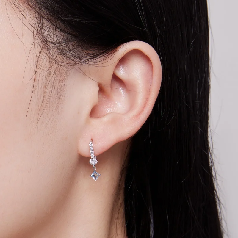 (afbeelding voor) Pandora Stijl Prachtige Steen-gezette Hangende Oorbellen - SCE1586 - Bekijken 6