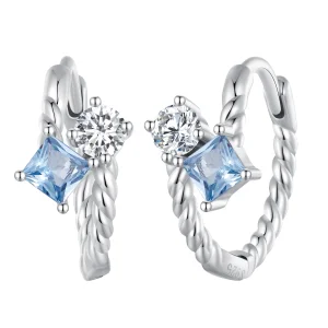 (afbeelding voor) Pandora Stijl Prachtige Steenbezette Hoepeloorbellen - SCE1587