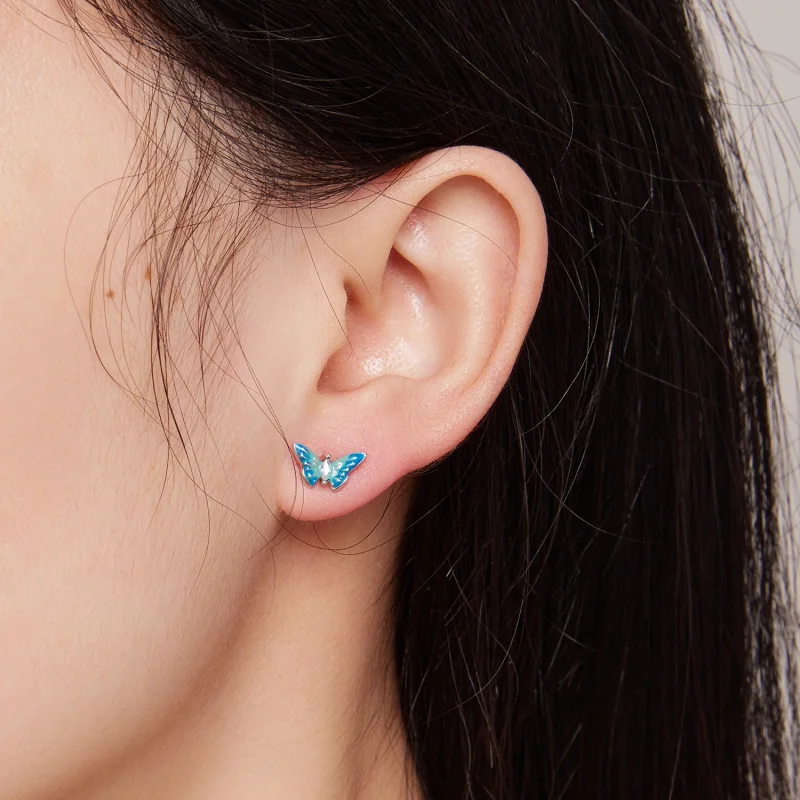 (afbeelding voor) Pandora Stijl Prachtige Vlinder Oorbellen - SCE1571 - Bekijken 5