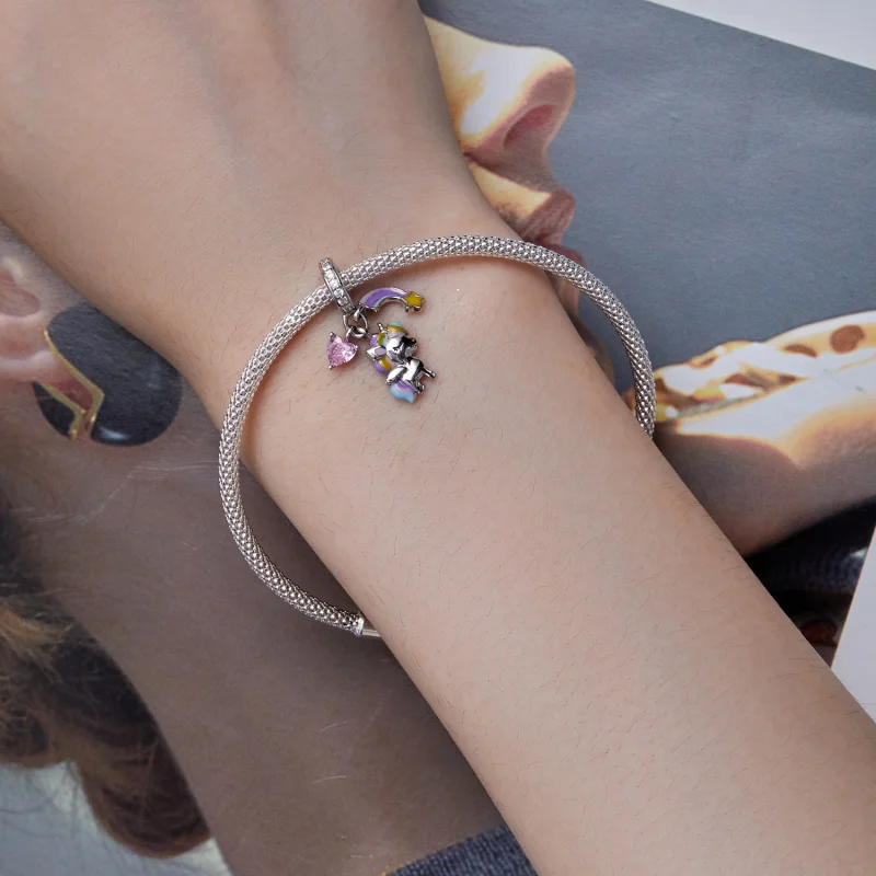 (afbeelding voor) Pandora-stijl Regenboog Eenhoorn Hanger - SCC2468 - Bekijken 5