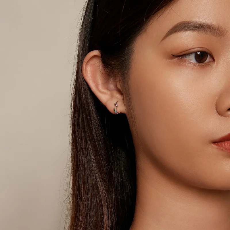 (afbeelding voor) Pandora stijl Regenbooghart Oorringen - SCE1626-CF - Bekijken 7