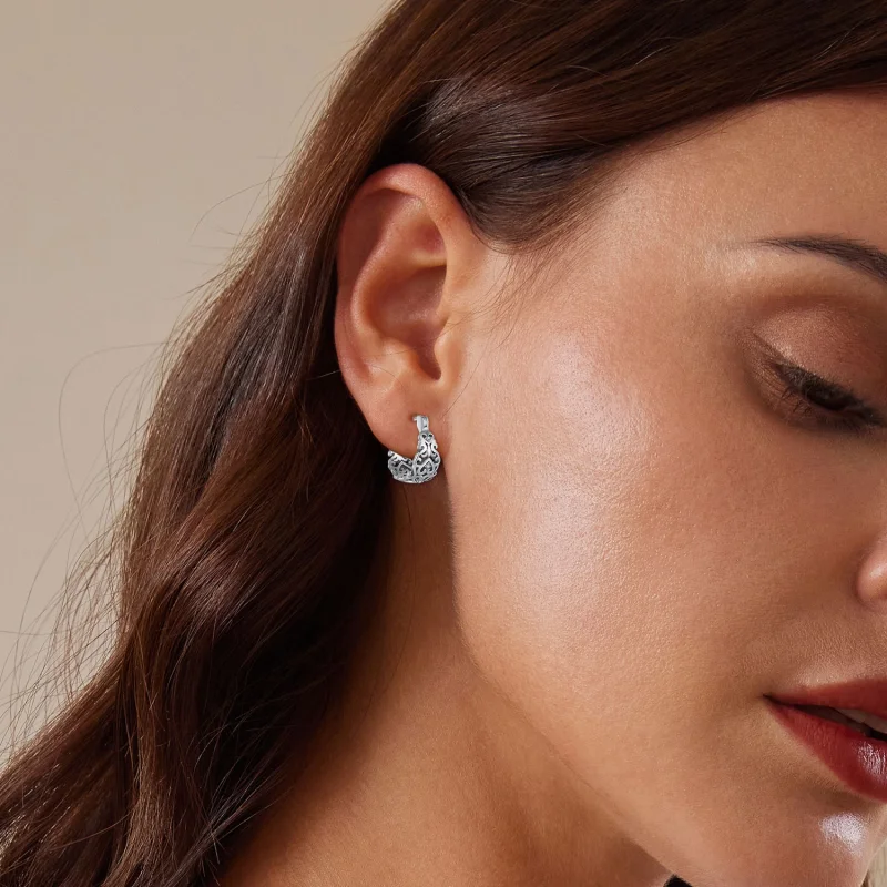 (afbeelding voor) Pandora-stijl Retro Patroon Hoepeloorbellen - SCE1650 - Bekijken 6