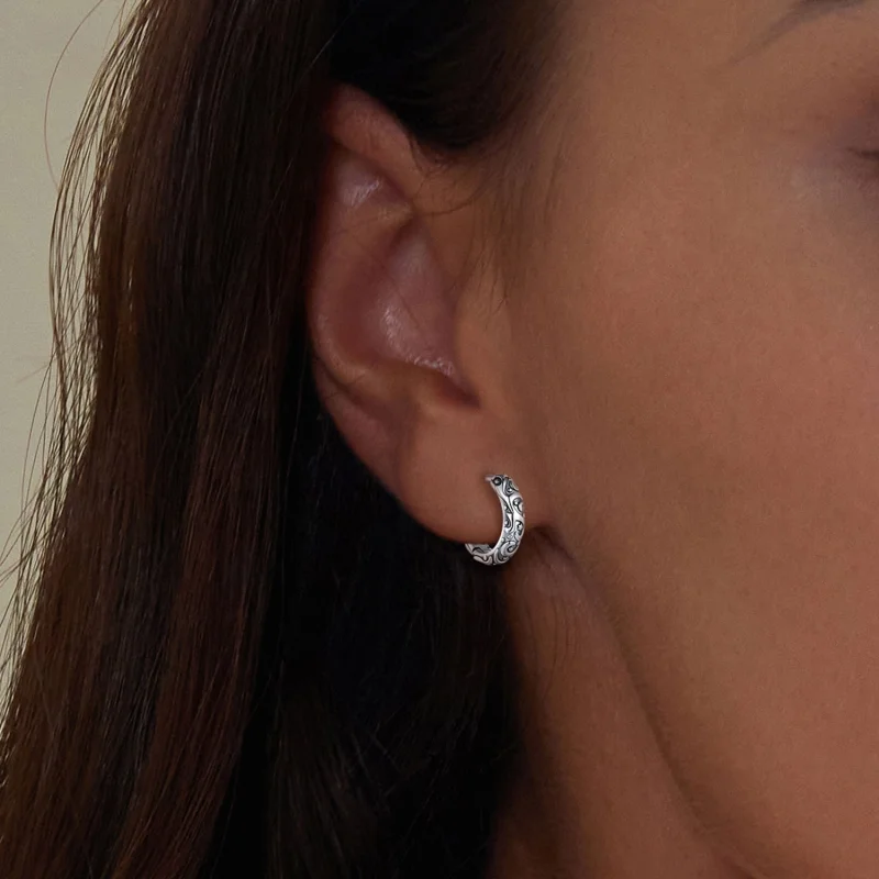 (afbeelding voor) Pandora-stijl Retro Patroon Oorringen - SCE1659 - Bekijken 5