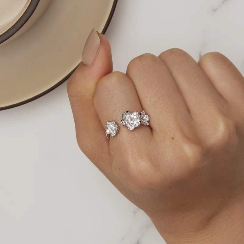 (afbeelding voor) Pandora Stijl Ring Vol Bloemen - BSR447 - Bekijken 6