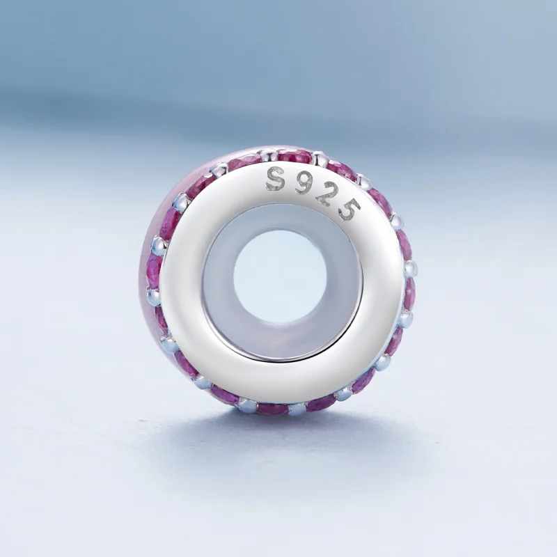 (afbeelding voor) Pandora Stijl Roze Dubbele Laag Silicone Spacer - BSC883-PK - Bekijken 3