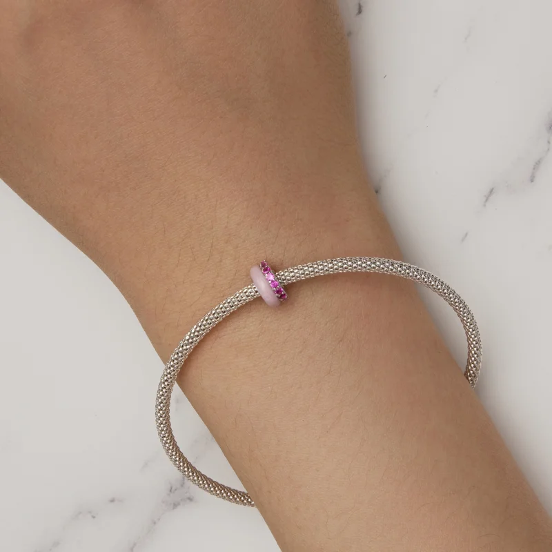 (afbeelding voor) Pandora Stijl Roze Dubbele Laag Silicone Spacer - BSC883-PK - Bekijken 7