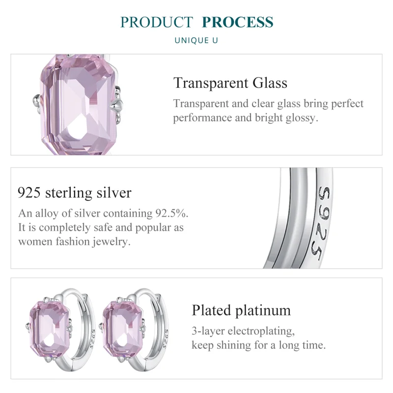 (afbeelding voor) Pandora Stijl Roze Edelsteen Hoepeloorbellen - BSE889 - Bekijken 6