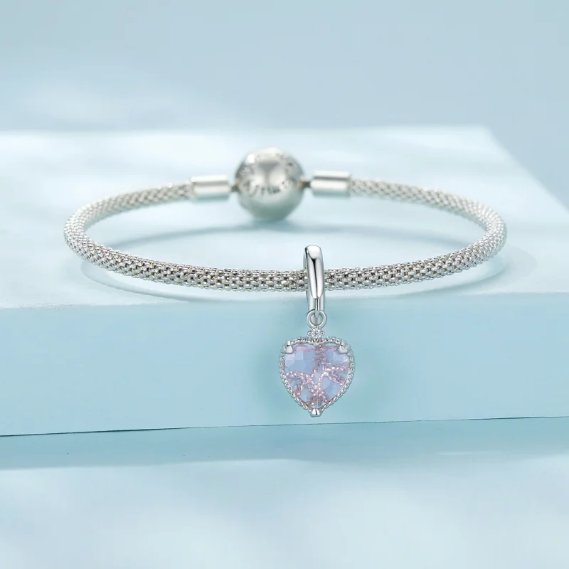 (afbeelding voor) Pandora Stijl Roze Hart Hangend - SCC2594 - Bekijken 3