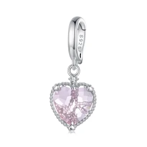 (afbeelding voor) Pandora Stijl Roze Hart Hangend - SCC2594