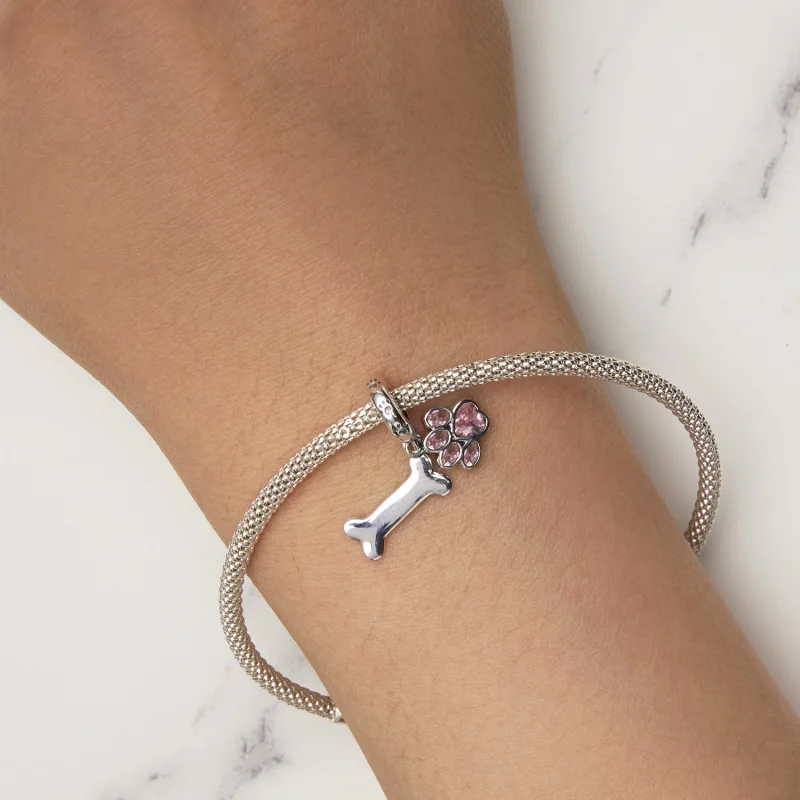 (afbeelding voor) Pandora-stijl Roze Hondenpoot Bot Hanger - SCC2127-PK - Bekijken 5