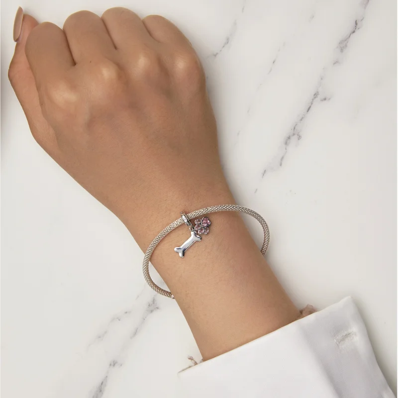 (afbeelding voor) Pandora-stijl Roze Hondenpoot Bot Hanger - SCC2127-PK - Bekijken 6