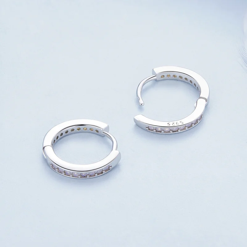 (afbeelding voor) Pandora-stijl Roze Opalen Oorringen - BSE875 - Bekijken 4