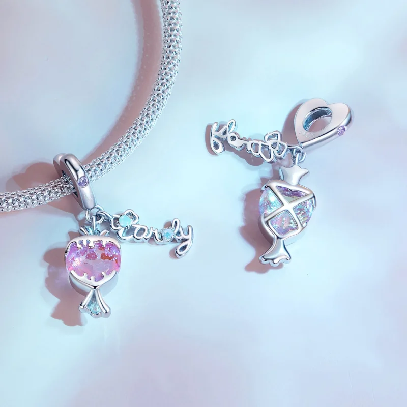 (afbeelding voor) Pandora Stijl Roze Snoep Hanger - SCC2640 - Bekijken 3