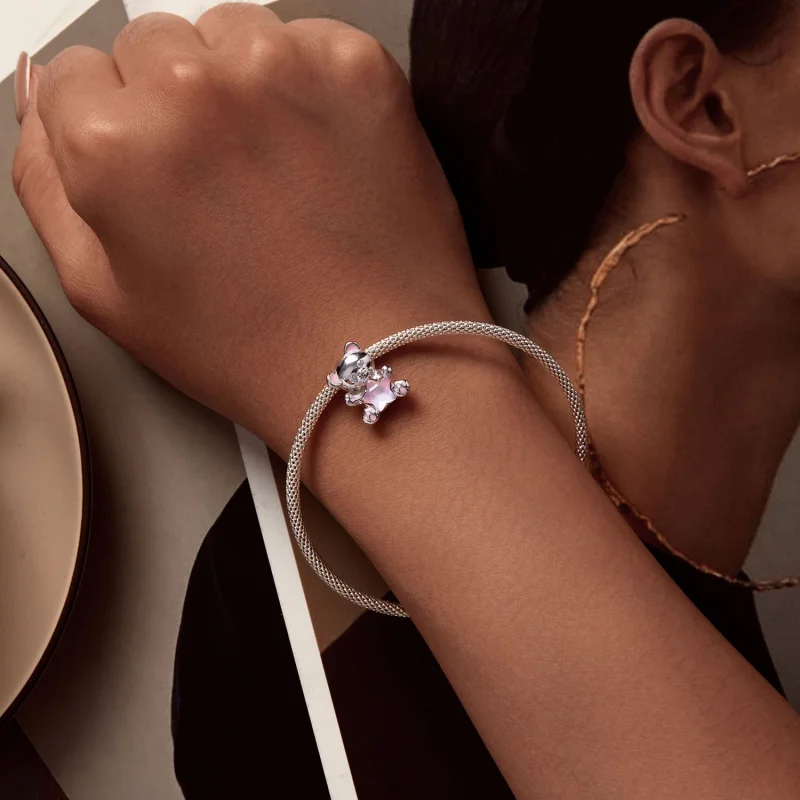 (afbeelding voor) Pandora-stijl Roze Sterbeer Bedel - SCC2638 - Bekijken 4