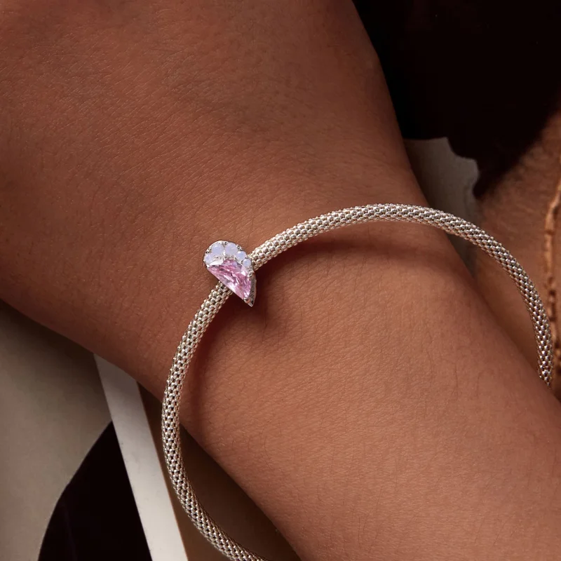 (afbeelding voor) Pandora Stijl Roze Zussen Hart Bedel - SCC2641 - Bekijken 3