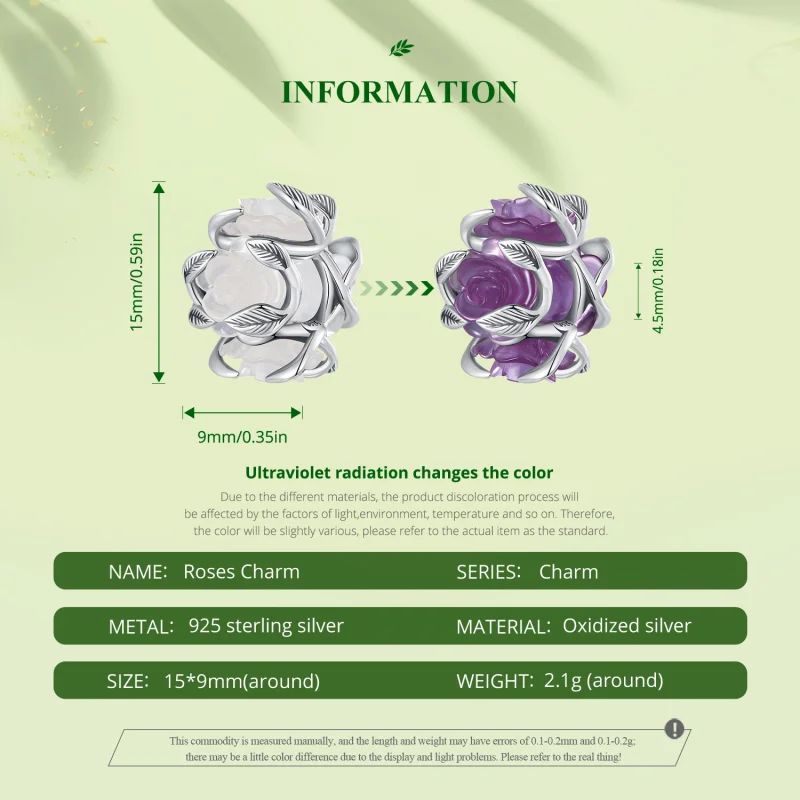 (afbeelding voor) Pandora Stijl Rozenbedel - SCC2602 - Bekijken 6