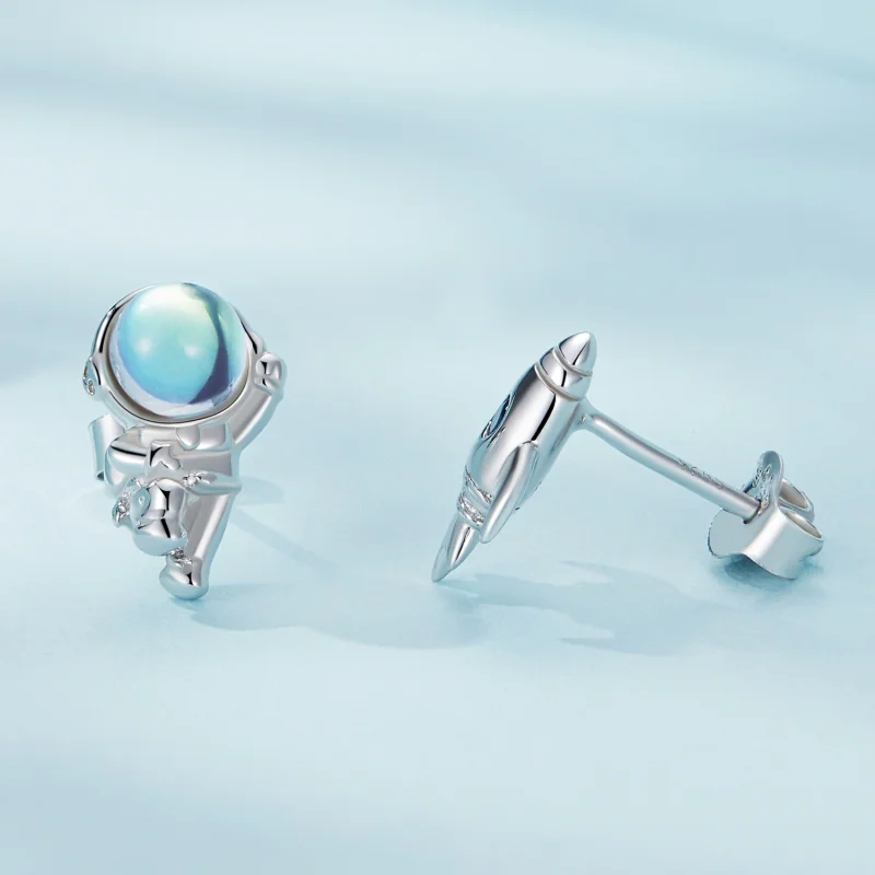 (afbeelding voor) Pandora-stijl Ruimteschip Asymmetrische Oorbellen - SCE1578 - Bekijken 3