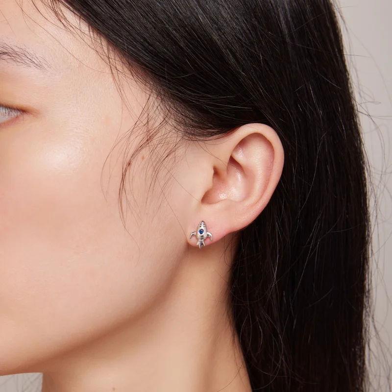 (afbeelding voor) Pandora-stijl Ruimteschip Asymmetrische Oorbellen - SCE1578 - Bekijken 6