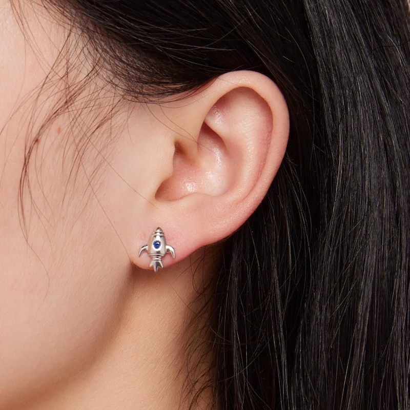 (afbeelding voor) Pandora-stijl Ruimteschip Asymmetrische Oorbellen - SCE1578 - Bekijken 7