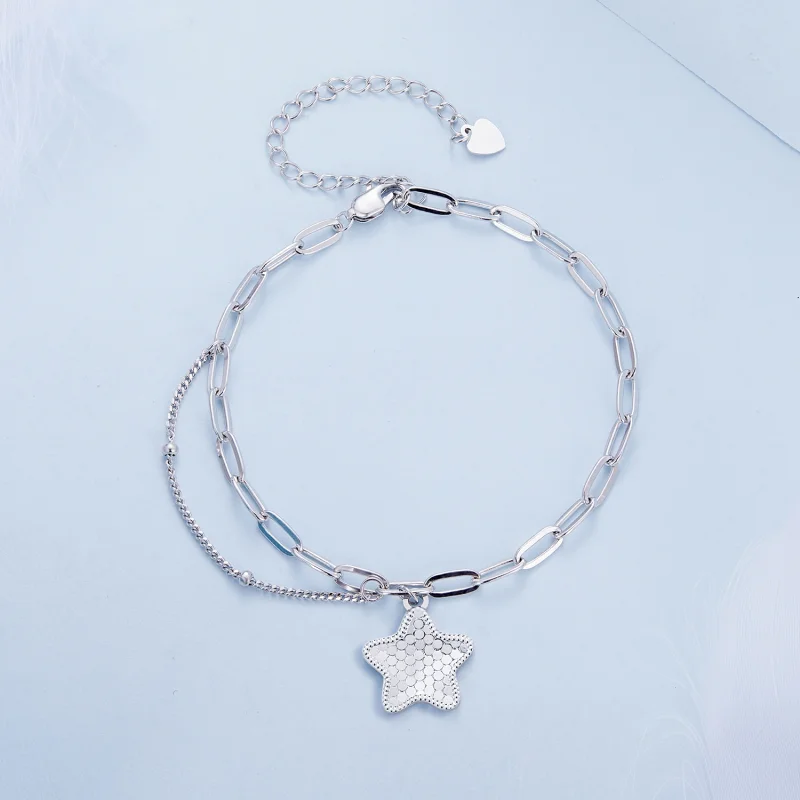 (afbeelding voor) Pandora-stijl Schitterende Ster Ketting Armband - BSB137 - Bekijken 2