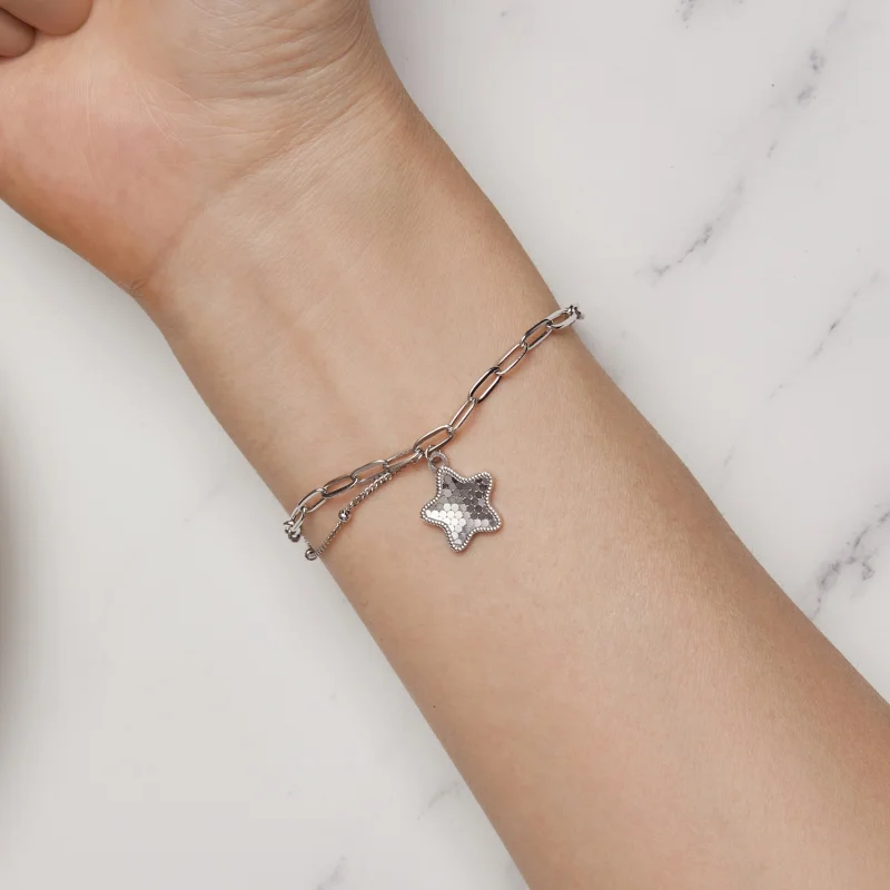 (afbeelding voor) Pandora-stijl Schitterende Ster Ketting Armband - BSB137 - Bekijken 6