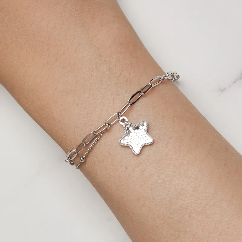 (afbeelding voor) Pandora-stijl Schitterende Ster Ketting Armband - BSB137 - Bekijken 7