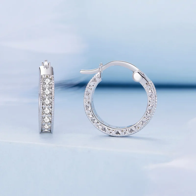 (afbeelding voor) Pandora-stijl Shine Hoepeloorbellen - BSE868 - Bekijken 2