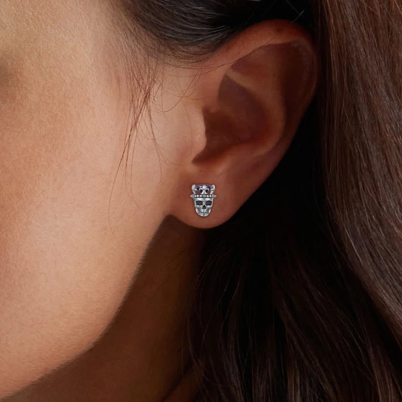 (afbeelding voor) Pandora Stijl Skelet Koning Studs Oorbellen - BSE892 - Bekijken 6