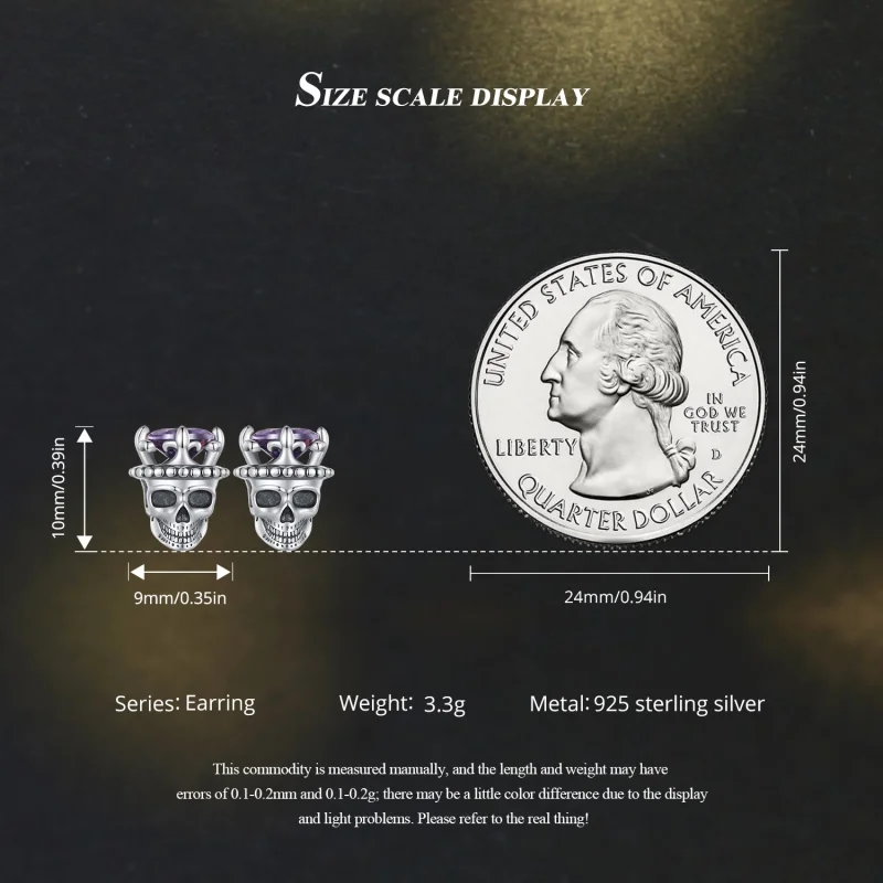 (afbeelding voor) Pandora Stijl Skelet Koning Studs Oorbellen - BSE892 - Bekijken 7