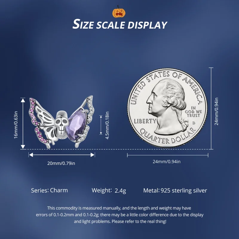 (afbeelding voor) Pandora-stijl Skelet Vlinderbedel - BSC911 - Bekijken 6