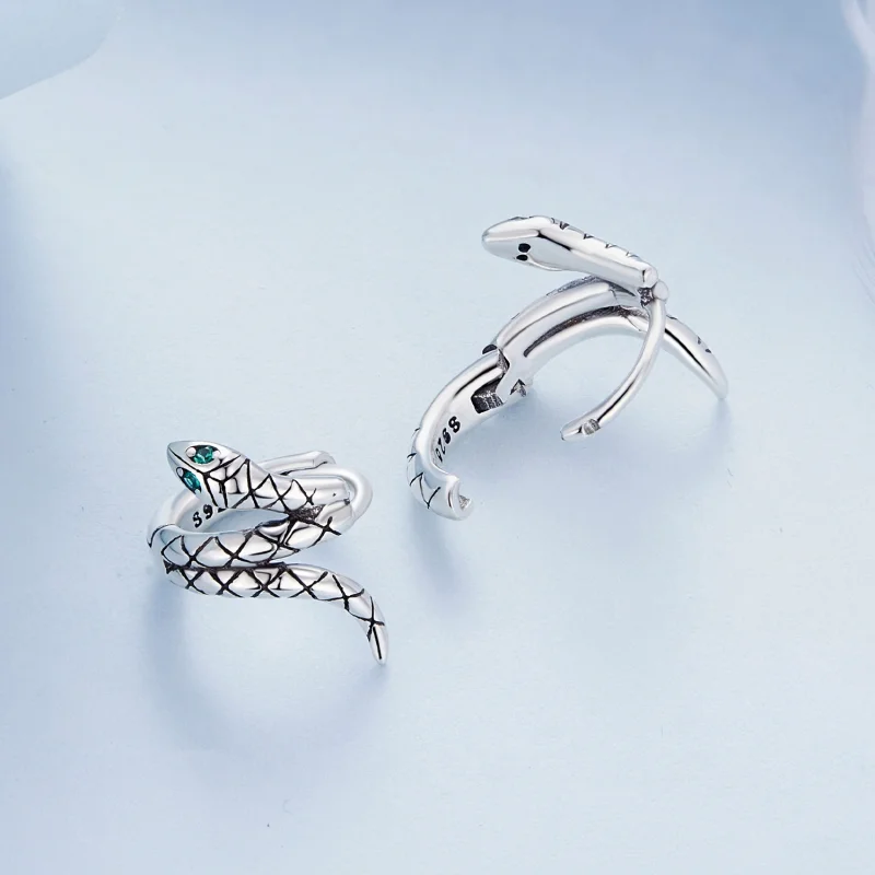 (afbeelding voor) Pandora-stijl Slangen Hoepeloorbellen - BSE883 - Bekijken 4