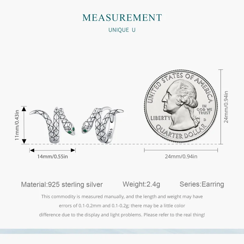 (afbeelding voor) Pandora-stijl Slangen Hoepeloorbellen - BSE883 - Bekijken 7