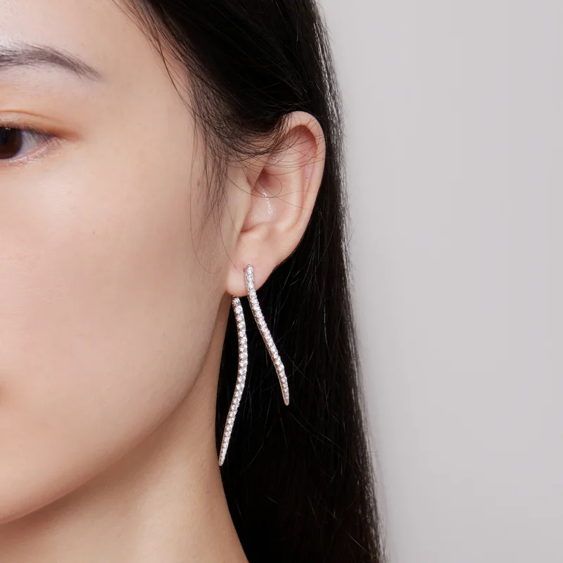 (afbeelding voor) Pandora-stijl Slimme Tassel Lange Stud Oorbellen - YIE227 - Bekijken 6