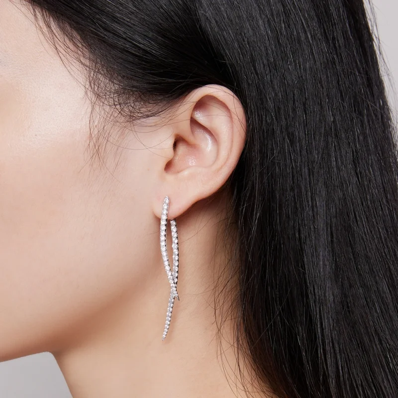 (afbeelding voor) Pandora-stijl Slimme Tassel Lange Stud Oorbellen - YIE227 - Bekijken 7