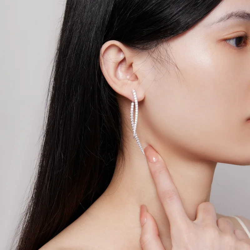 (afbeelding voor) Pandora-stijl Slimme Tassel Lange Stud Oorbellen - YIE227 - Bekijken 8