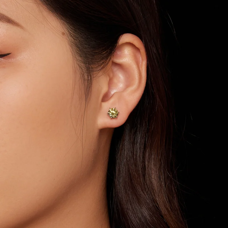 (afbeelding voor) Pandora Stijl Smaragdgroene Moissanite Oorstekers - MSE025-LGN - Bekijken 3