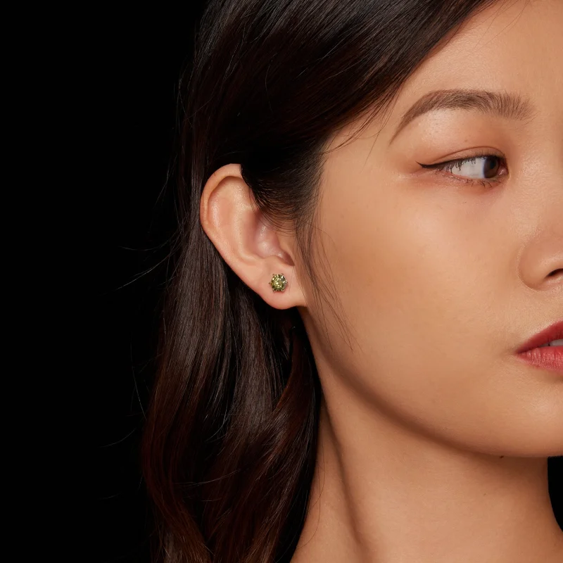 (afbeelding voor) Pandora Stijl Smaragdgroene Moissanite Oorstekers - MSE025-LGN - Bekijken 4