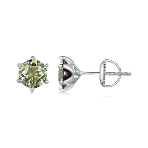 (afbeelding voor) Pandora Stijl Smaragdgroene Moissanite Oorstekers - MSE025-LGN