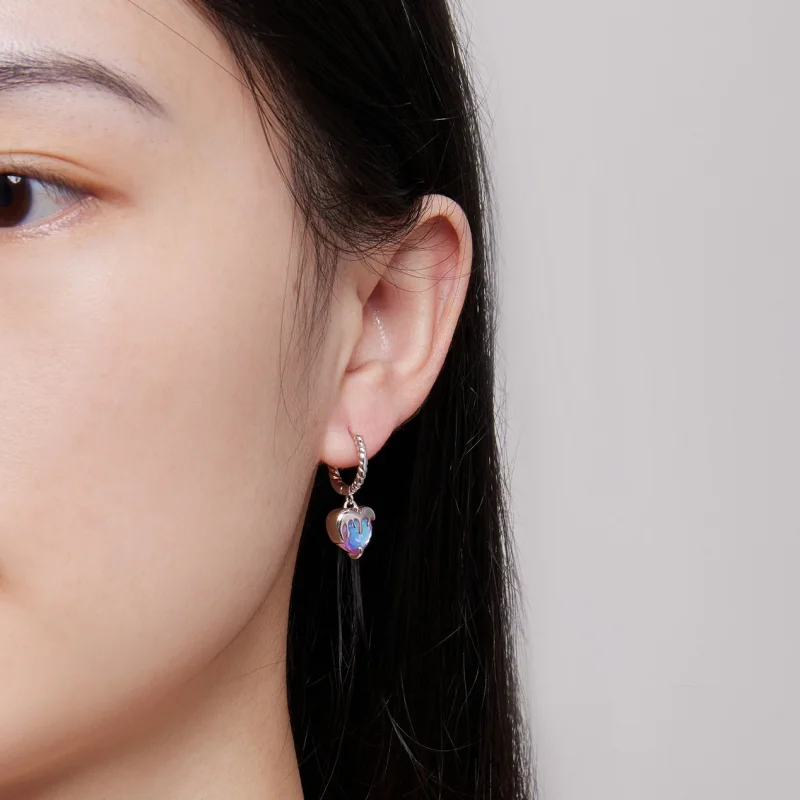 (afbeelding voor) Pandora-stijl smeltend hart oorringen - BSE833 - Bekijken 6