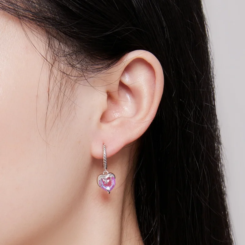 (afbeelding voor) Pandora-stijl smeltend hart oorringen - BSE833 - Bekijken 7