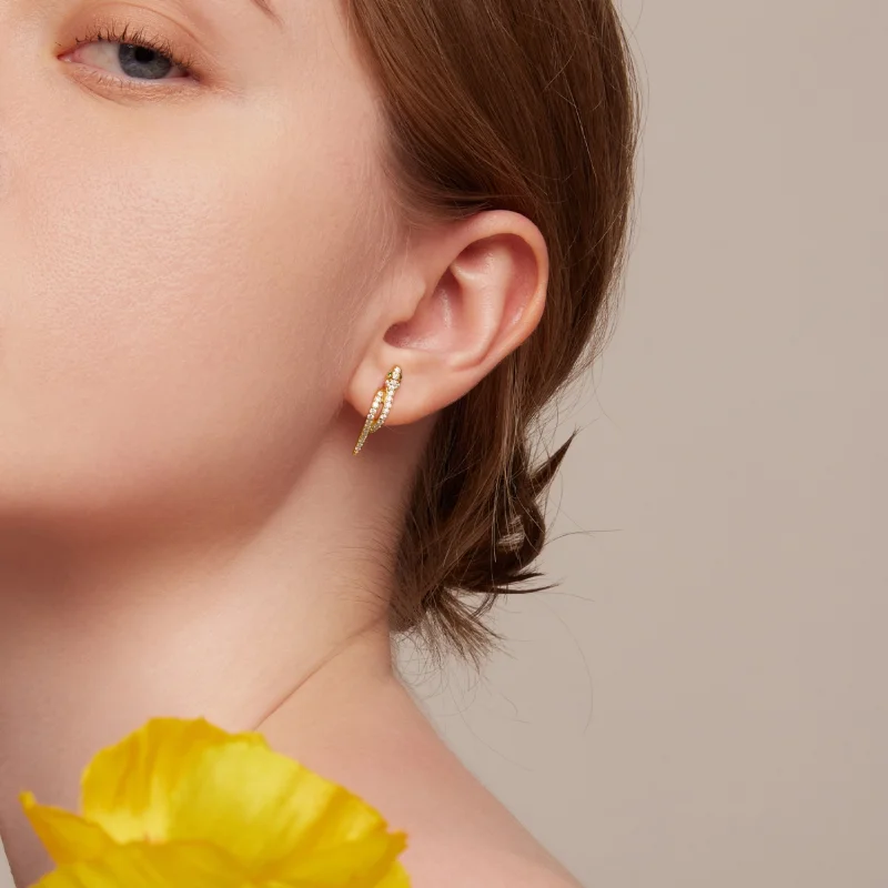 (afbeelding voor) Pandora Stijl Spirit Slang Hoepel Oorbellen - BSE669-B - Bekijken 5