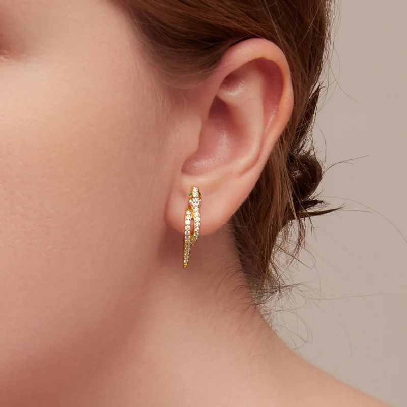 (afbeelding voor) Pandora Stijl Spirit Slang Hoepel Oorbellen - BSE669-B - Bekijken 7